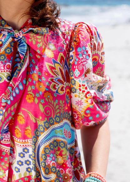 Barbie dress, Pink Bold Paisley