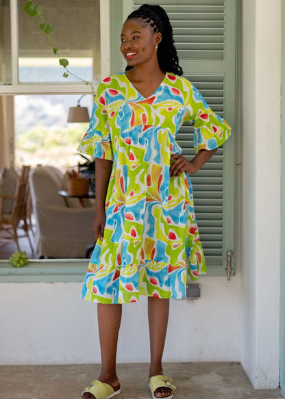 Vera Dress in Citrus Splash