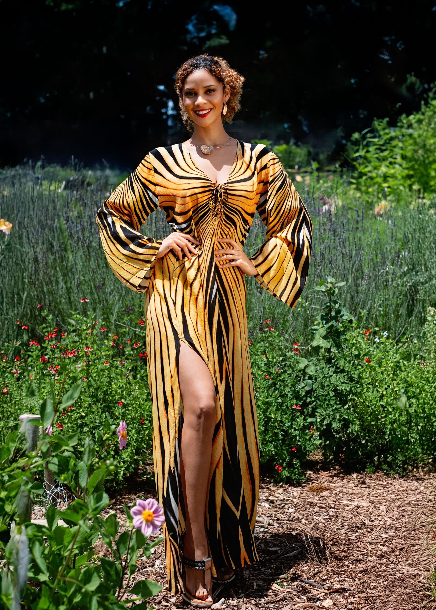 Lanira Dress in Sunflower Rays