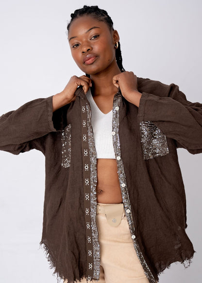 Bling Blouse in Choc Chip