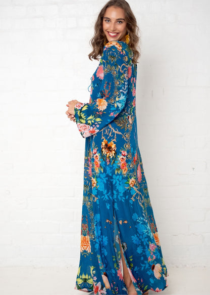 Lanira Dress in Blue Floral