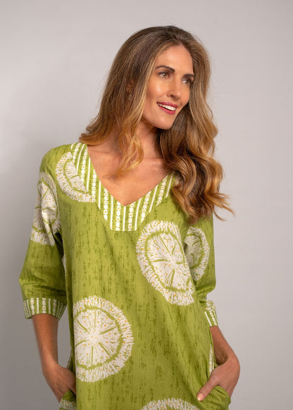 V-Neck tunic in Olivetta