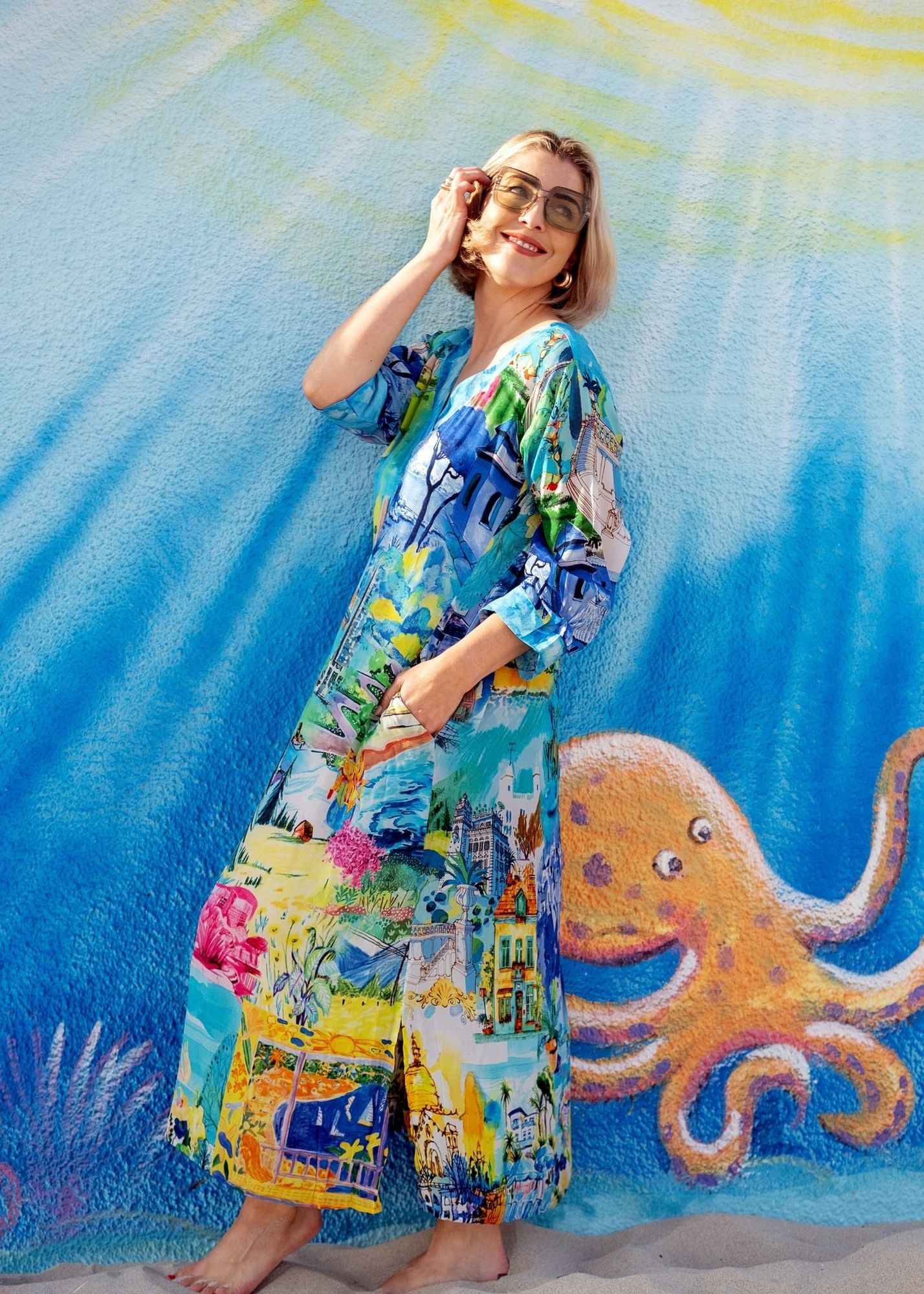 Gloria Dress in Blue Voyage