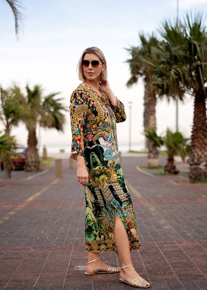 Angelica Dress in Green Safari