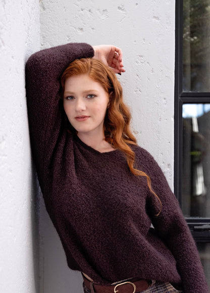 Chunky Knit with Collar Brown