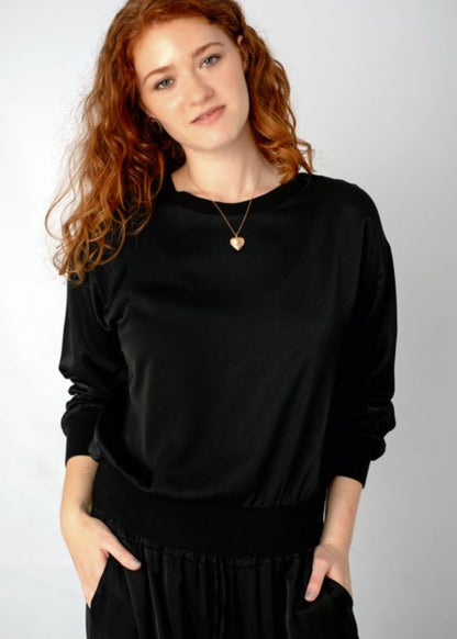 Lila Crew Top Long in Midnight