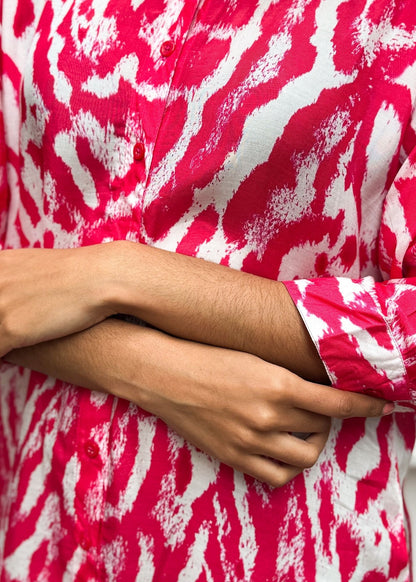 Lindi Dress in Pink Animal Print