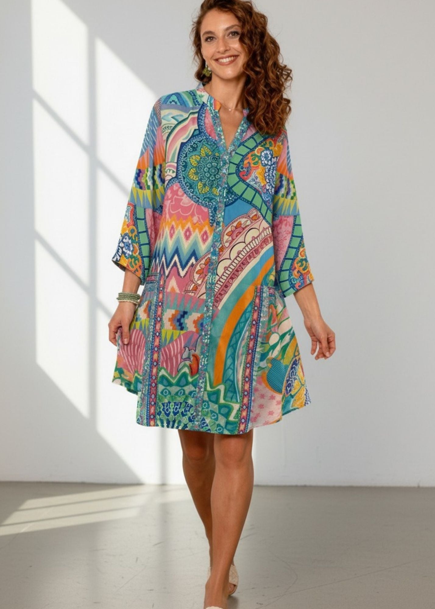 Amalfi Dress in Positano Patchwork