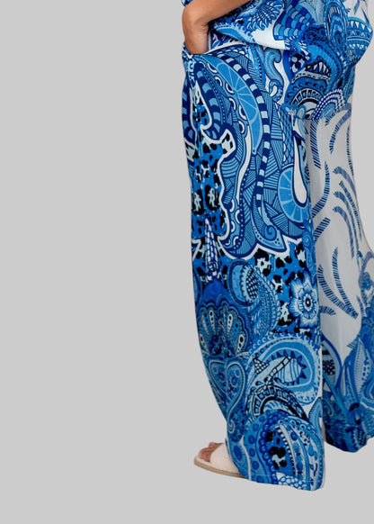 Fusion Pants Suit, Blue and White