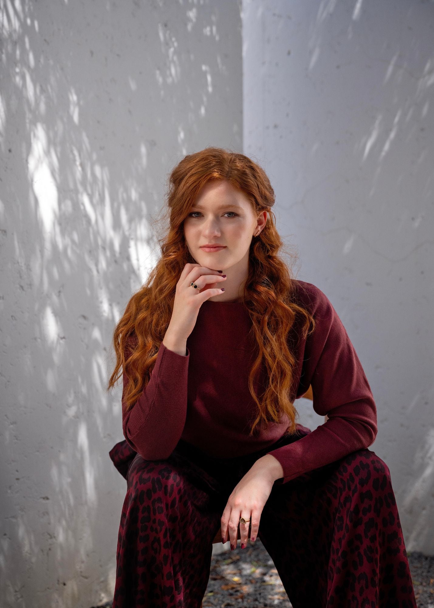 Scoop Neck Knit in Maroon