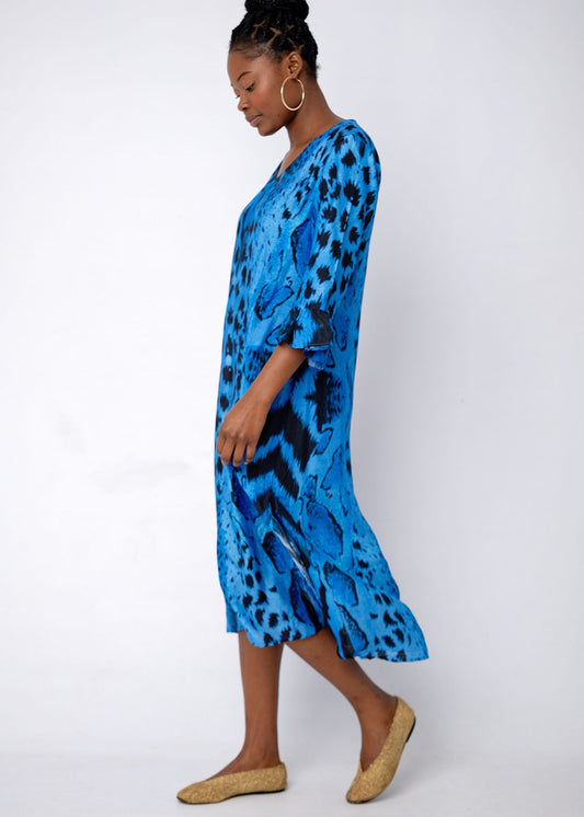 Alia Dress in Sapphire Shadow
