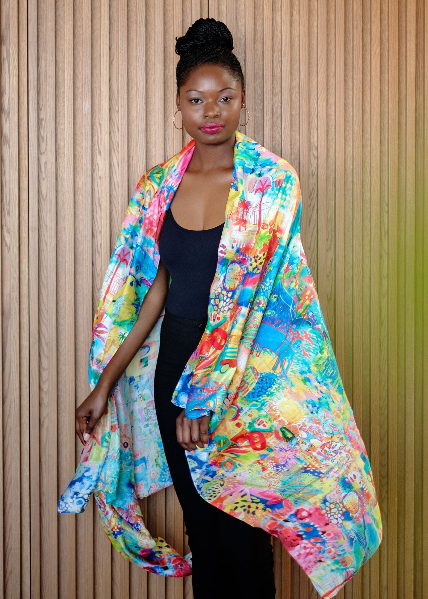 Yellow Kaleidoscope Luxe Scarf/Sarong – Viscose Luxe (111cm x 200cm)