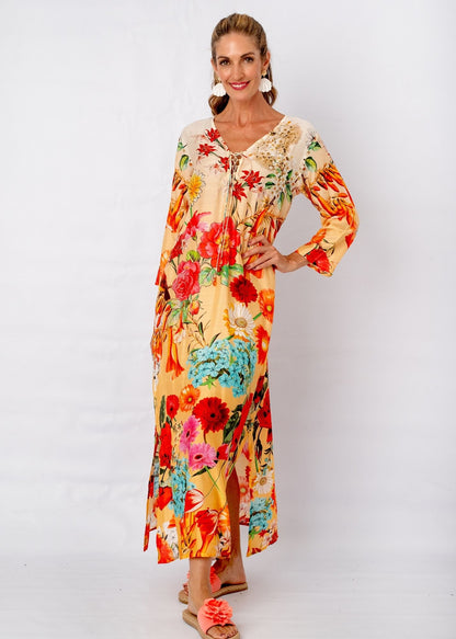 Angelica Dress in Red Roses