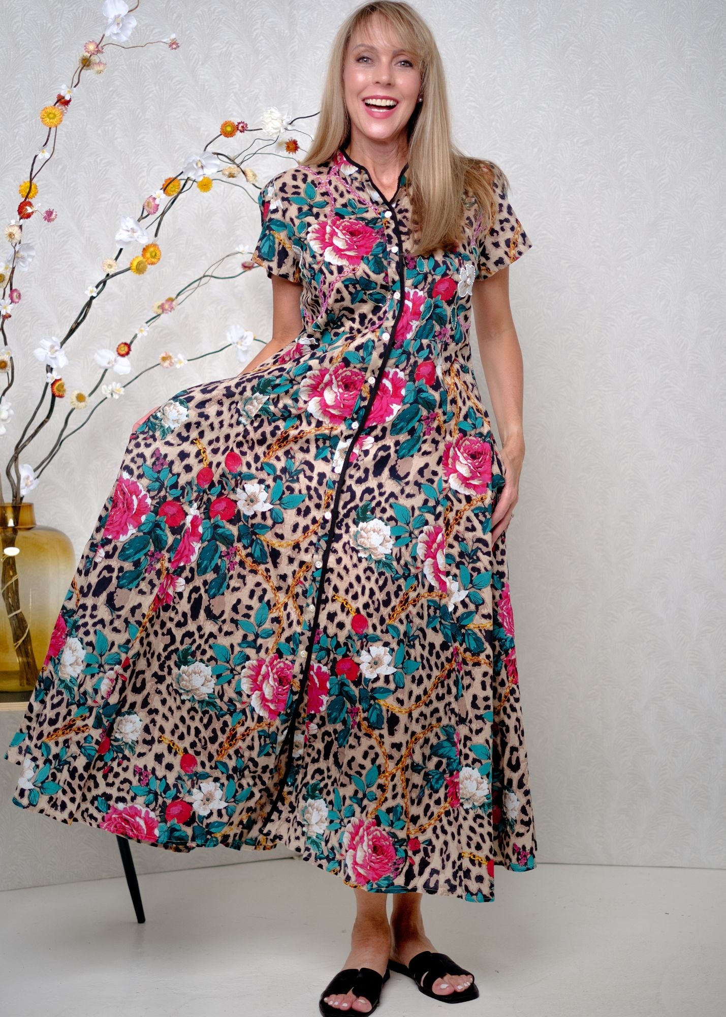 La Rosa Leopard Maxi Dress
