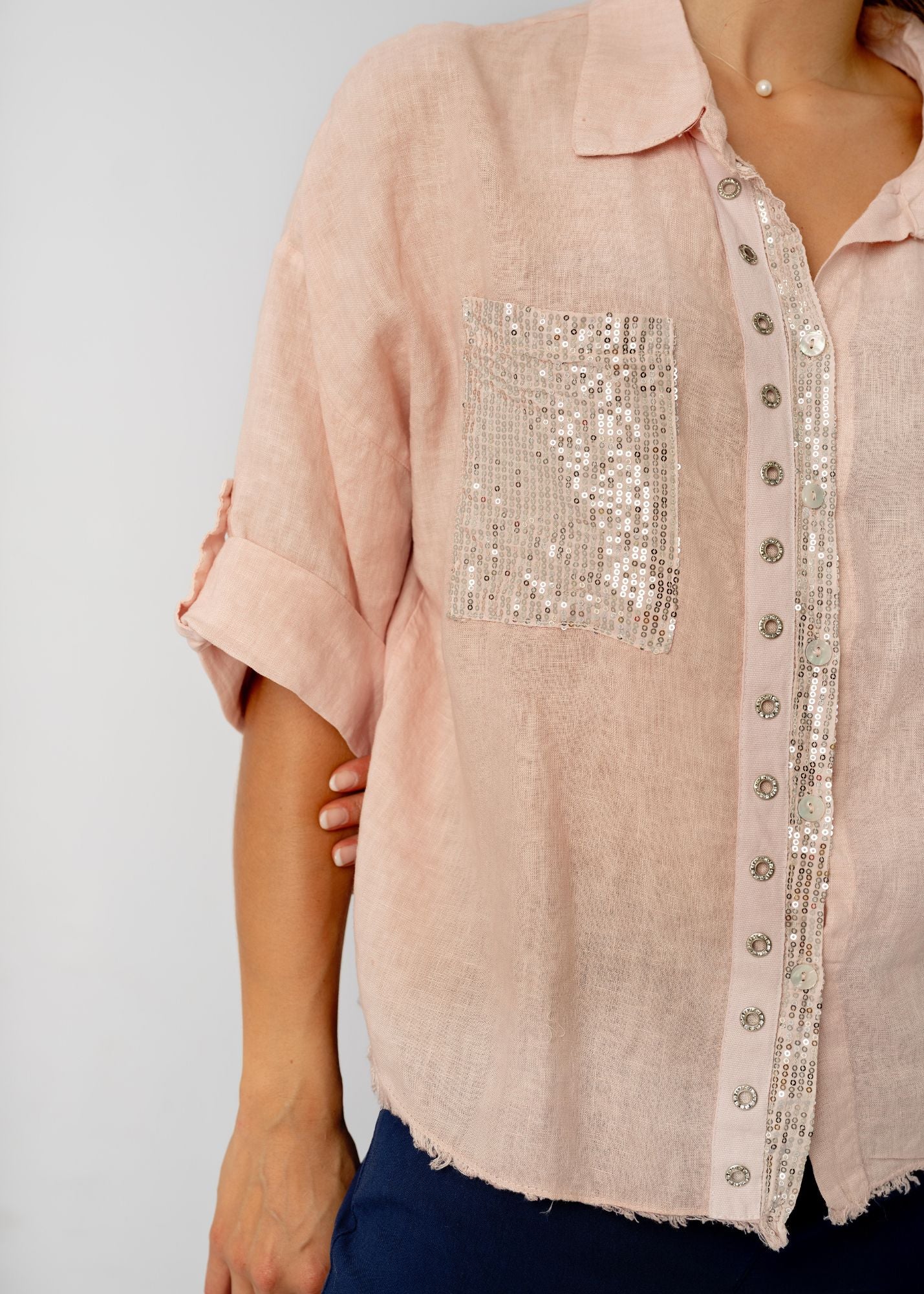 The Bling Blouse in Dusky Rose