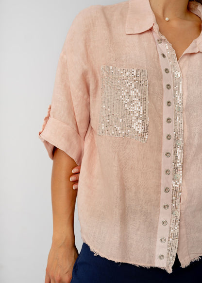The Bling Blouse in Dusky Rose