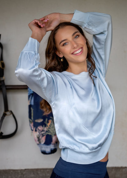 Lila Crew Top Long  Sleeve in Sky Blue