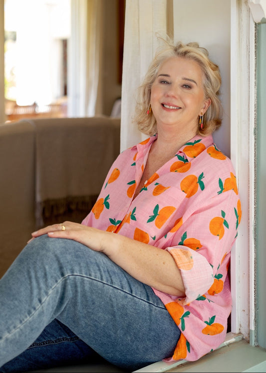 Fleur Shirt in Orange Orchard