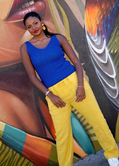 La Vita Linen Pants –Yellow