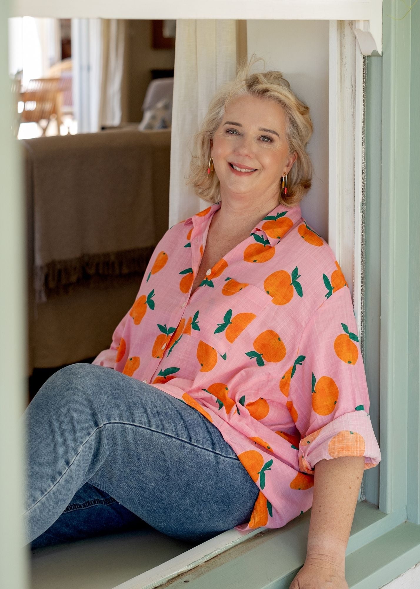 Fleur Shirt in Orange Orchard