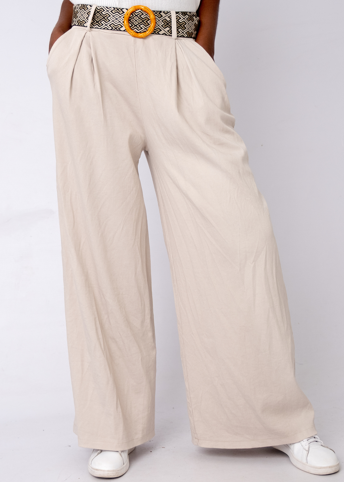 Venetian Wide Leg Pants in Stone
