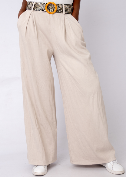 Venetian Wide Leg Pants in Stone