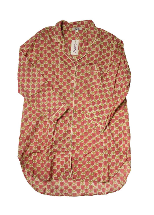 Long Sleeve Sleepshirt in Dusty Pink Tulip