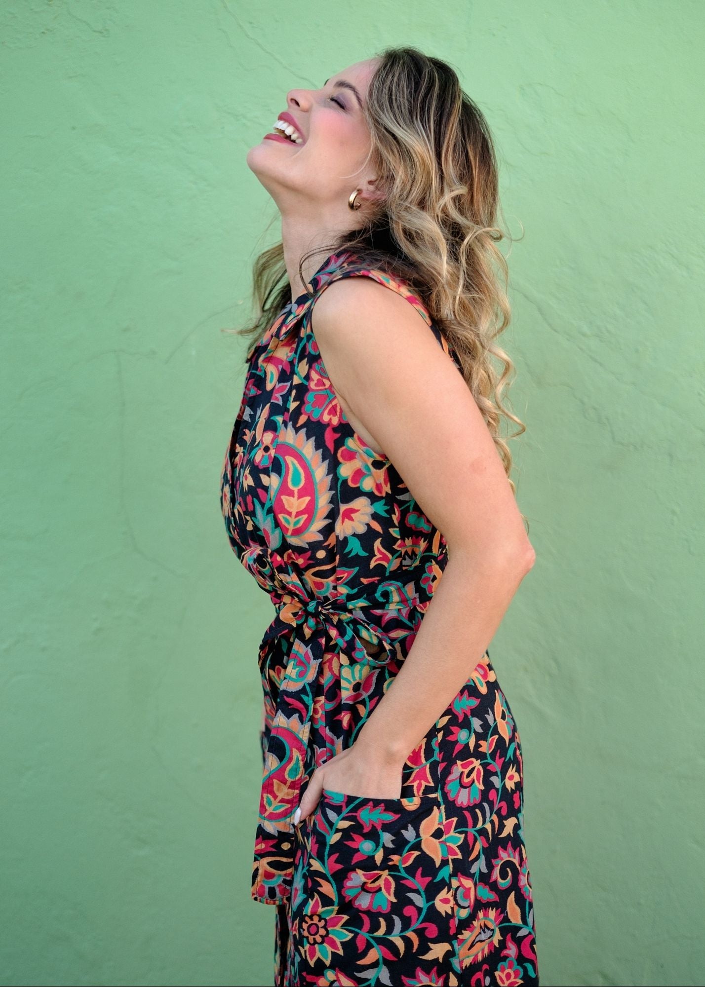 Athena Dress in Black Floral