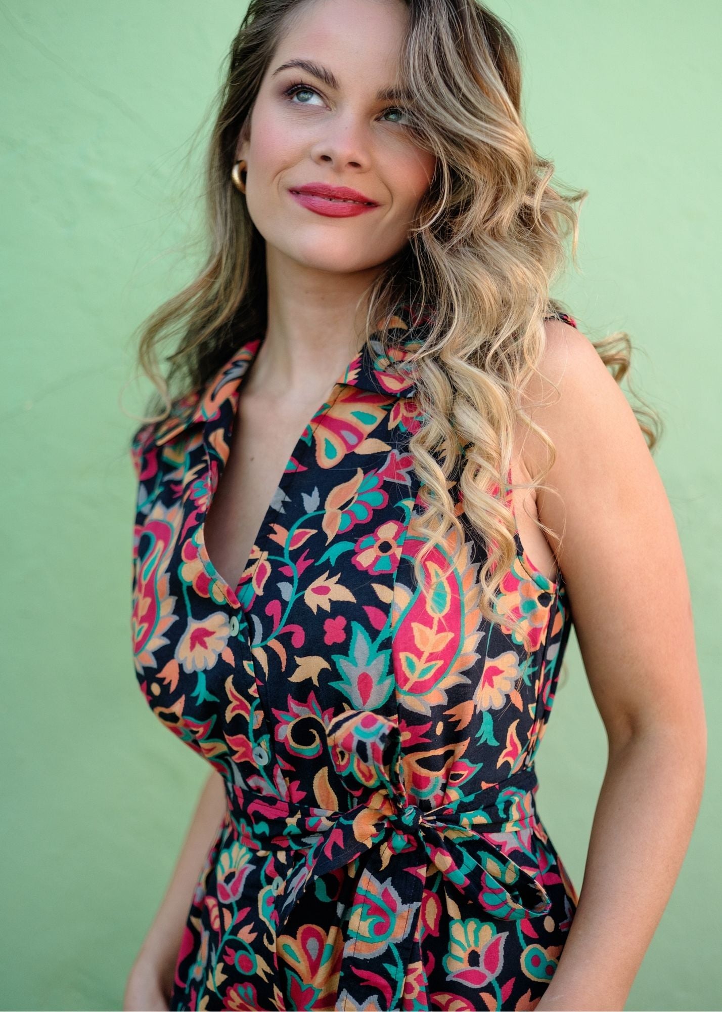 Athena Dress in Black Floral