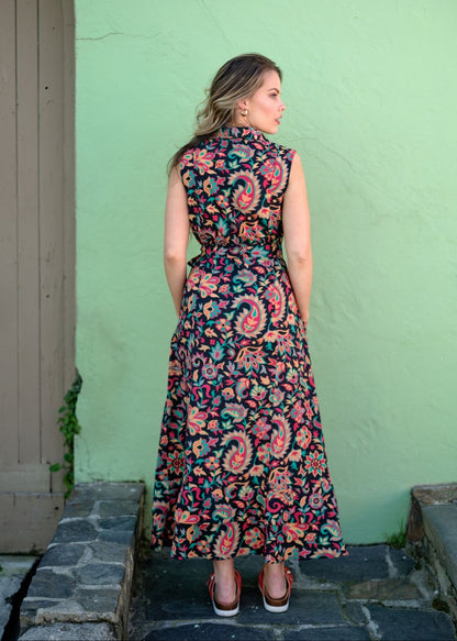 Athena Dress in Black Floral