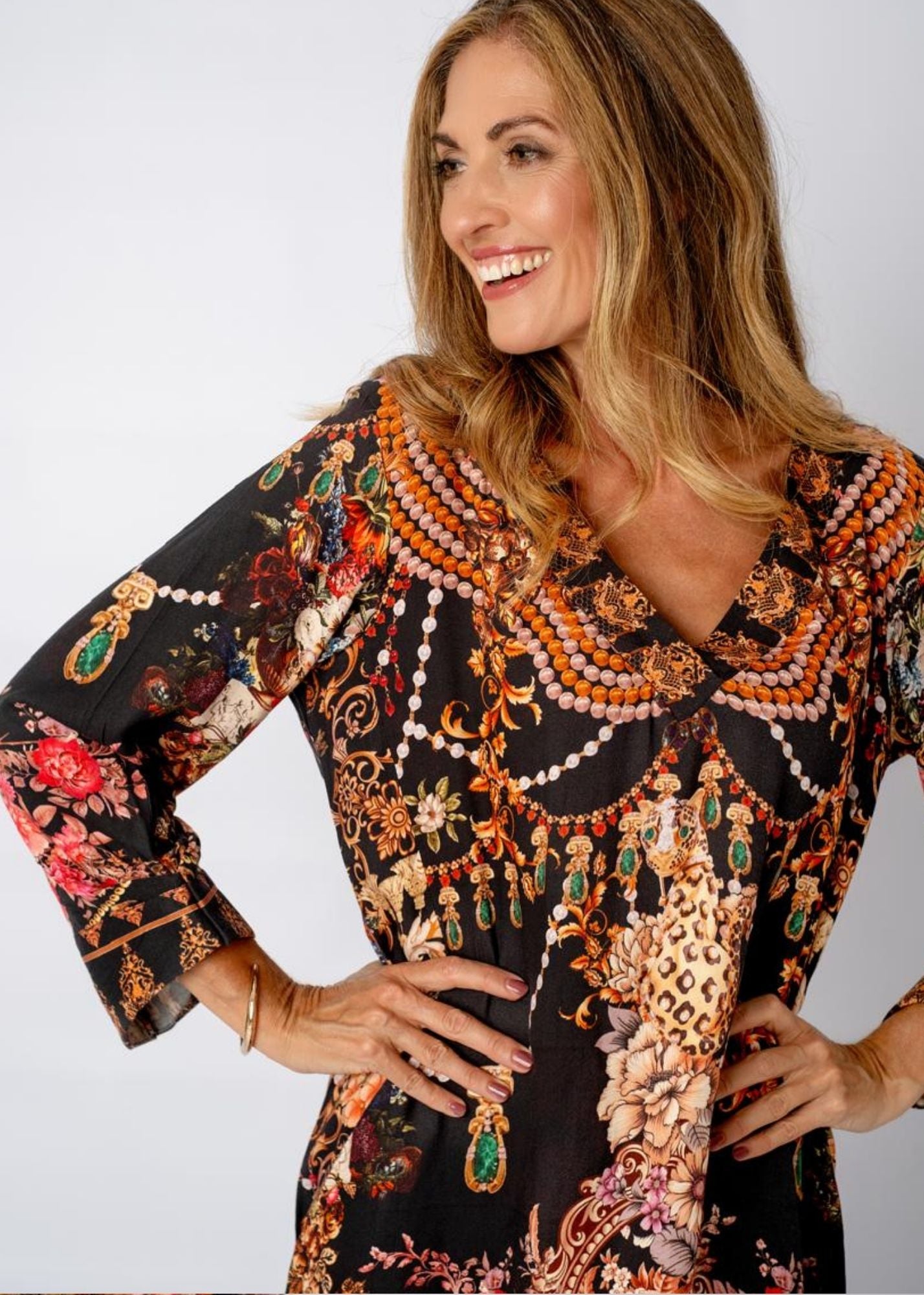 Gloria Dress in Tumeric Nights