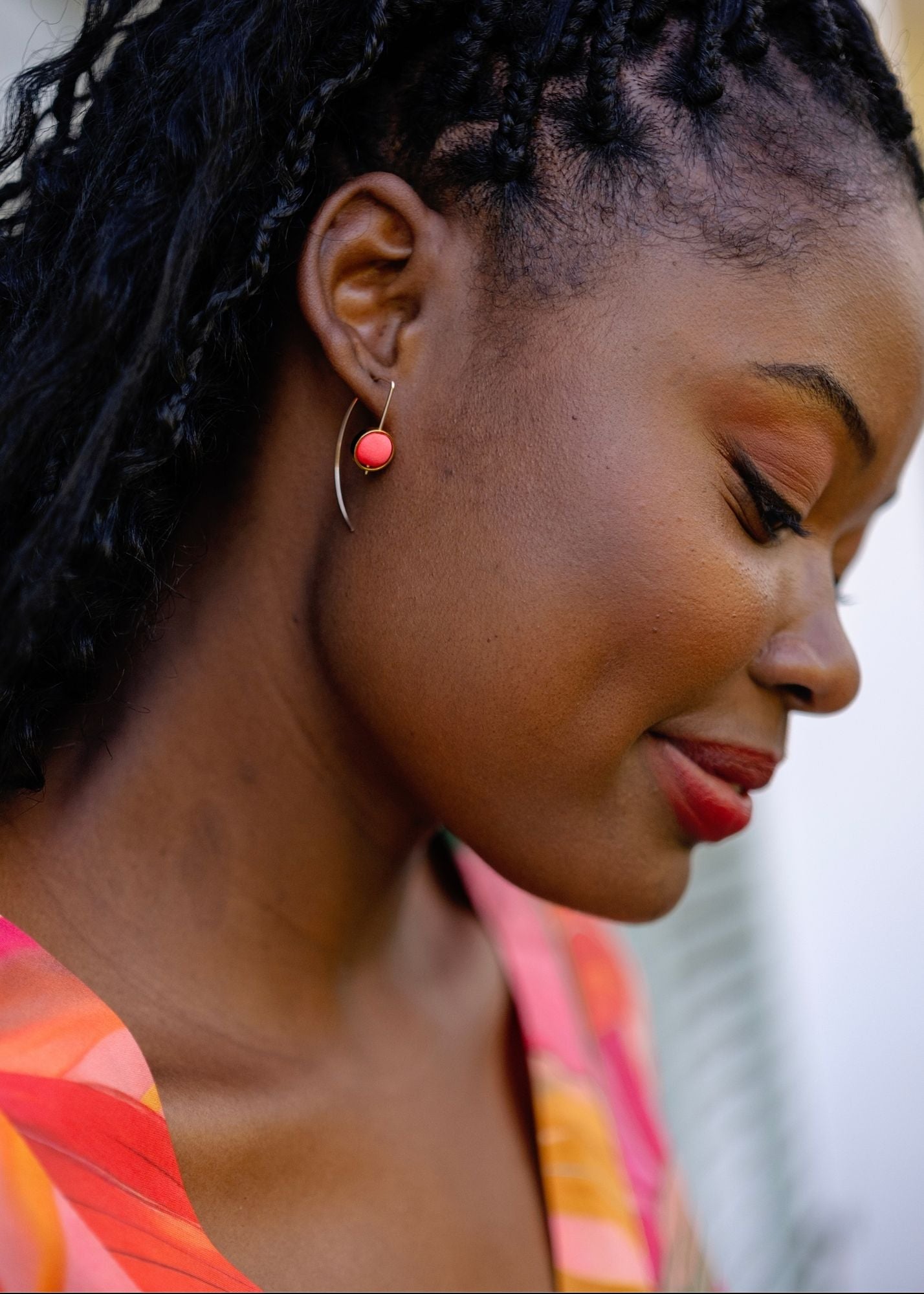 The Sipho Dress with Tucked Sleeve Detail in Olive and Coral