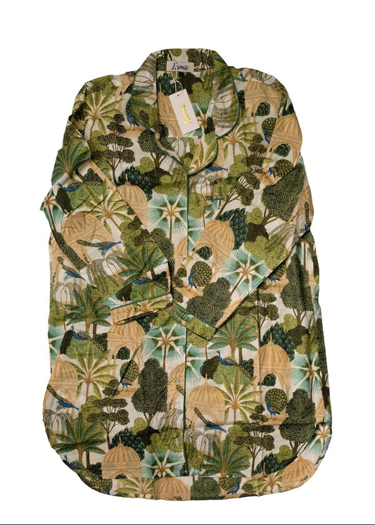 Long Sleeve Sleepshirt in Green Tah Mahal