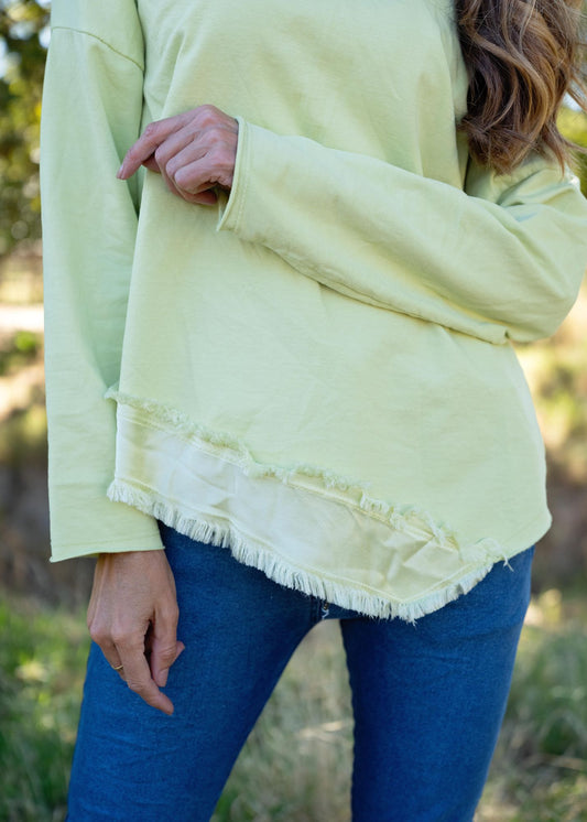 Willow Fringe Top in Lime