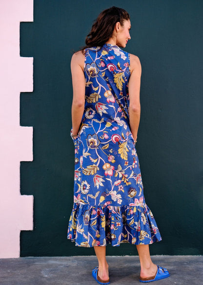 Maya V-Neck Dress in Fynbos Charcoal
