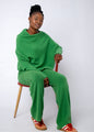 Urban Cozi Asymmetrical Sweater in Lush Green