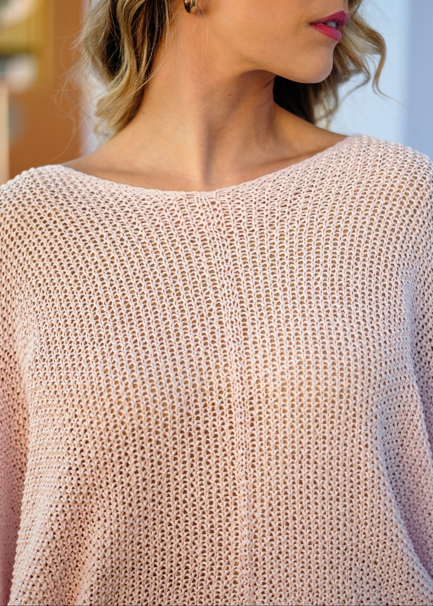 Riviera Summer Knit Top in Rose Quartz