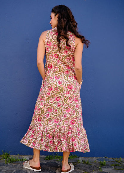 Maya V-Neck Dress in Desert Rose