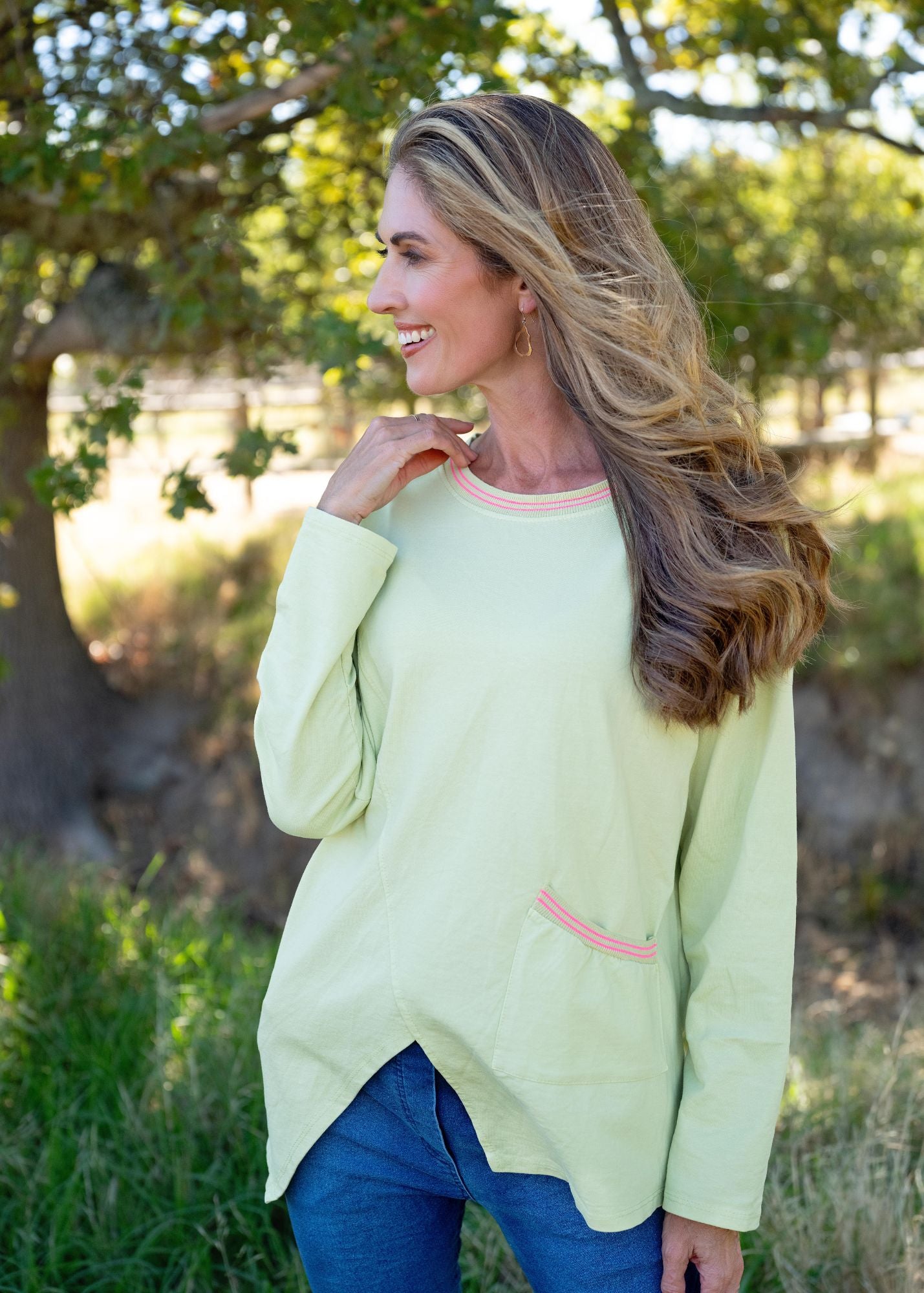 Willow Fringe Top in Lime