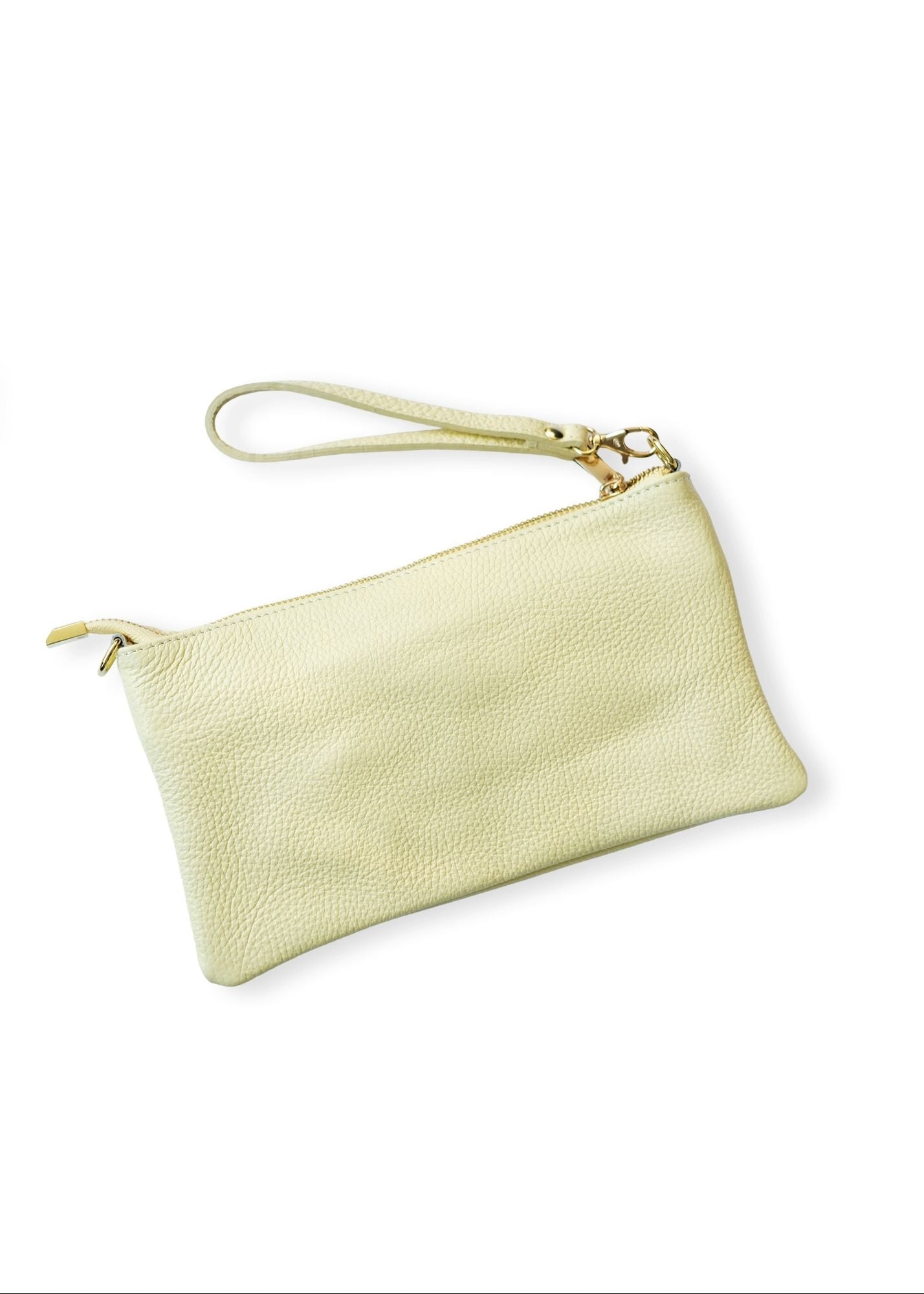 Verona Slim Leather Crossbody Clutch – Light Green