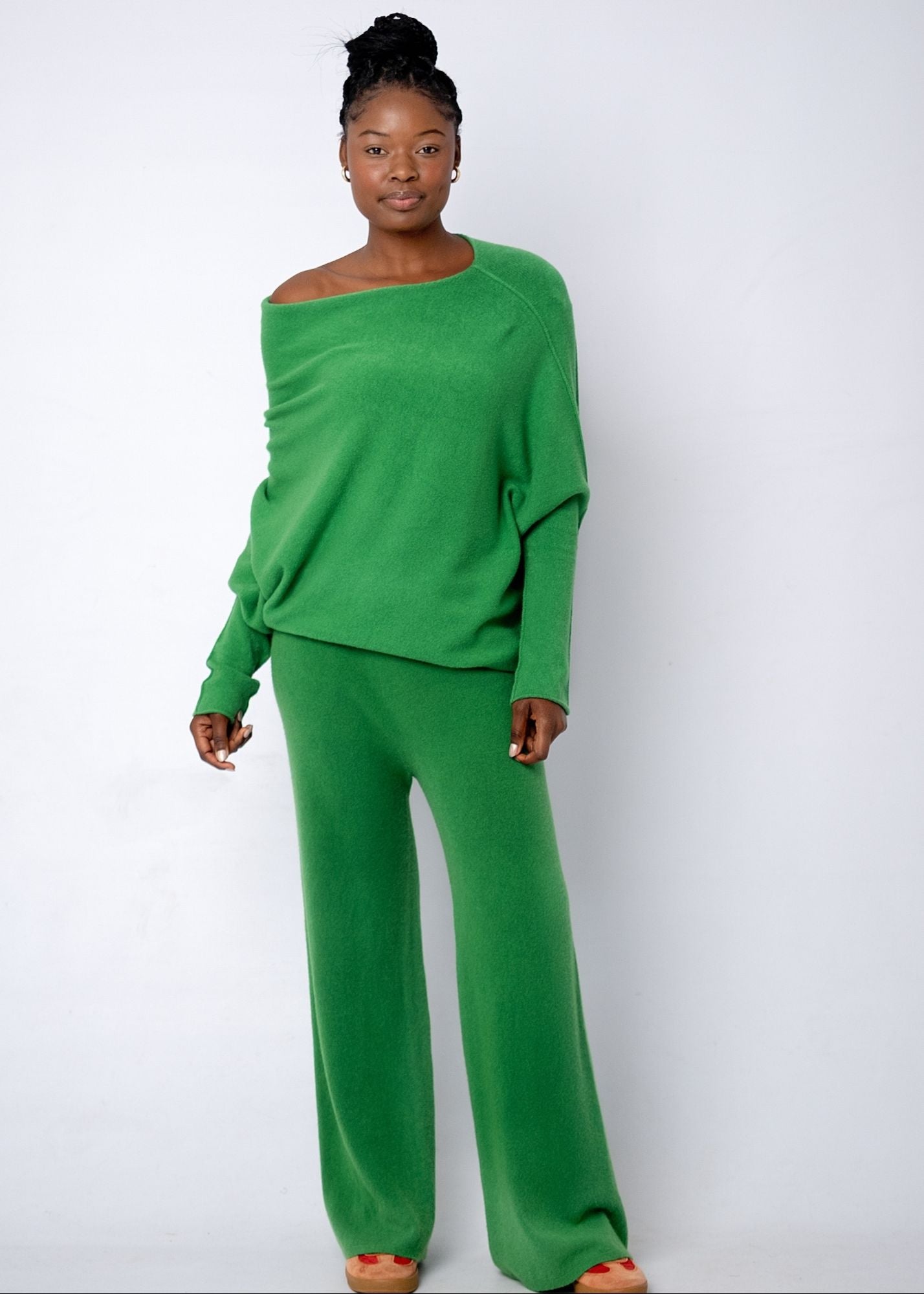 Urban Cozi Asymmetrical Sweater in Lush Green