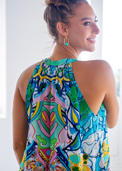 Niari Dress in Blue Tassel