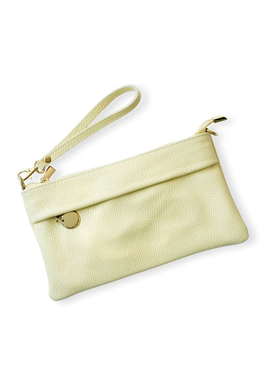 Verona Slim Leather Crossbody Clutch – Light Green