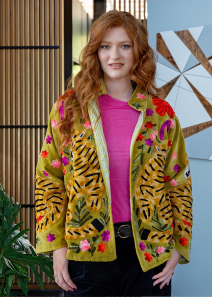 Bengal Bloom Jacket in Olive Bloom