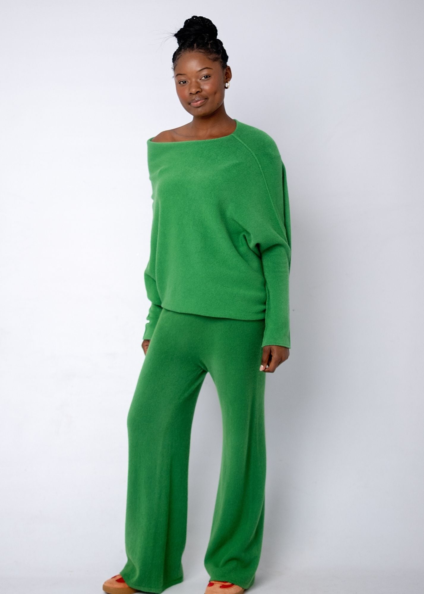 Urban Cozi Asymmetrical Sweater in Lush Green