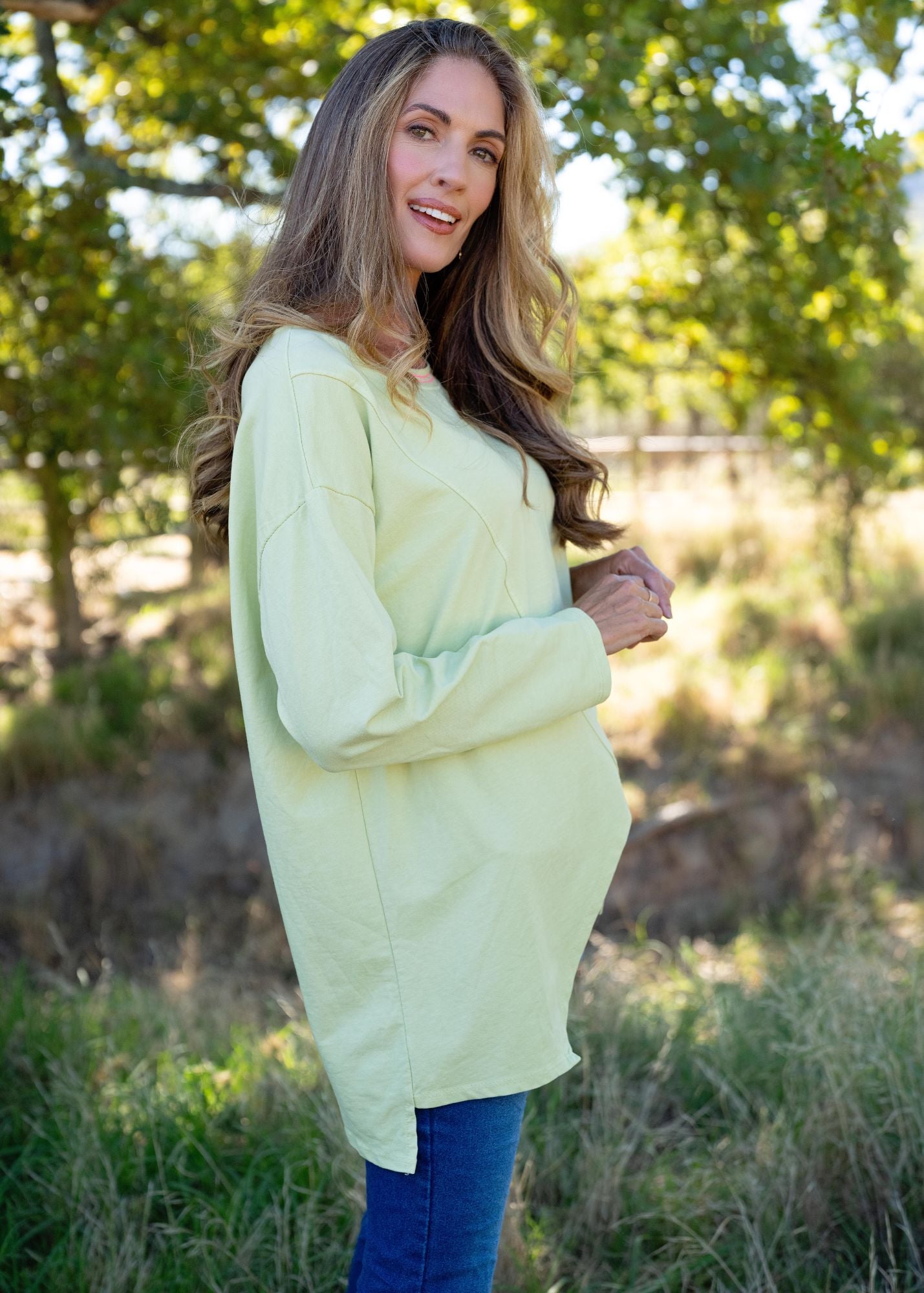 Willow Fringe Top in Lime