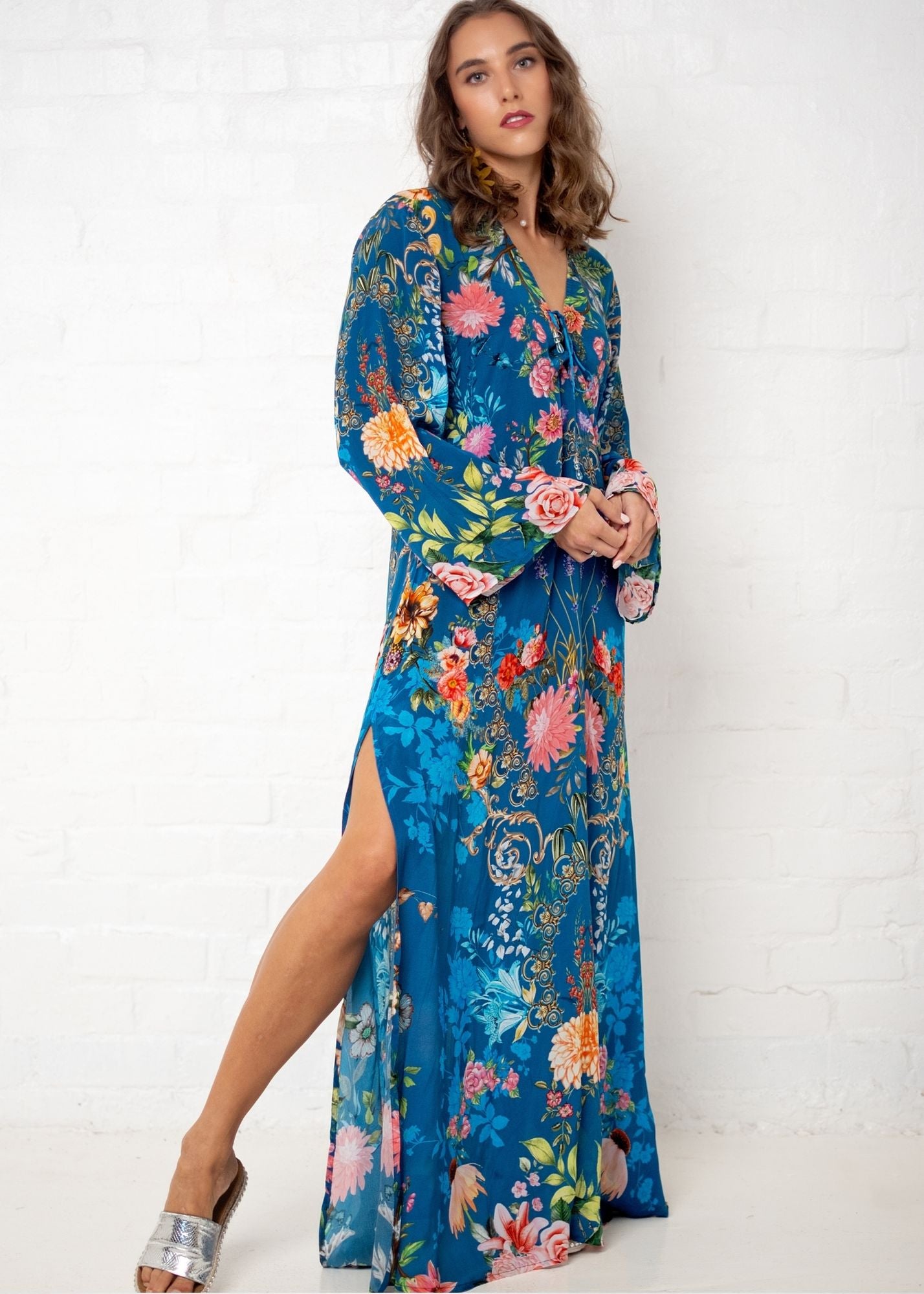 Lanira Dress in Blue Floral