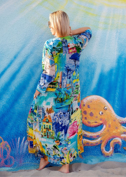 Gloria Dress in Blue Voyage