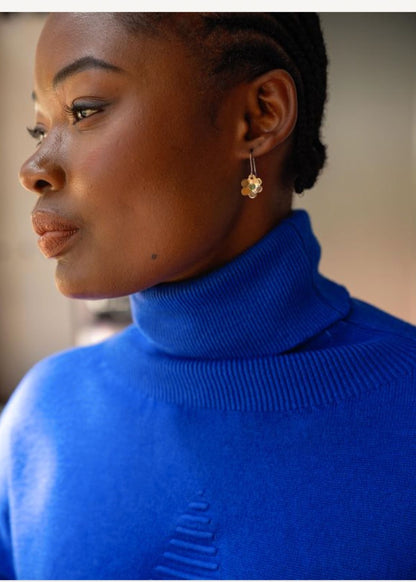 Stella Star Knit Polo Neck in Cobalt Blue