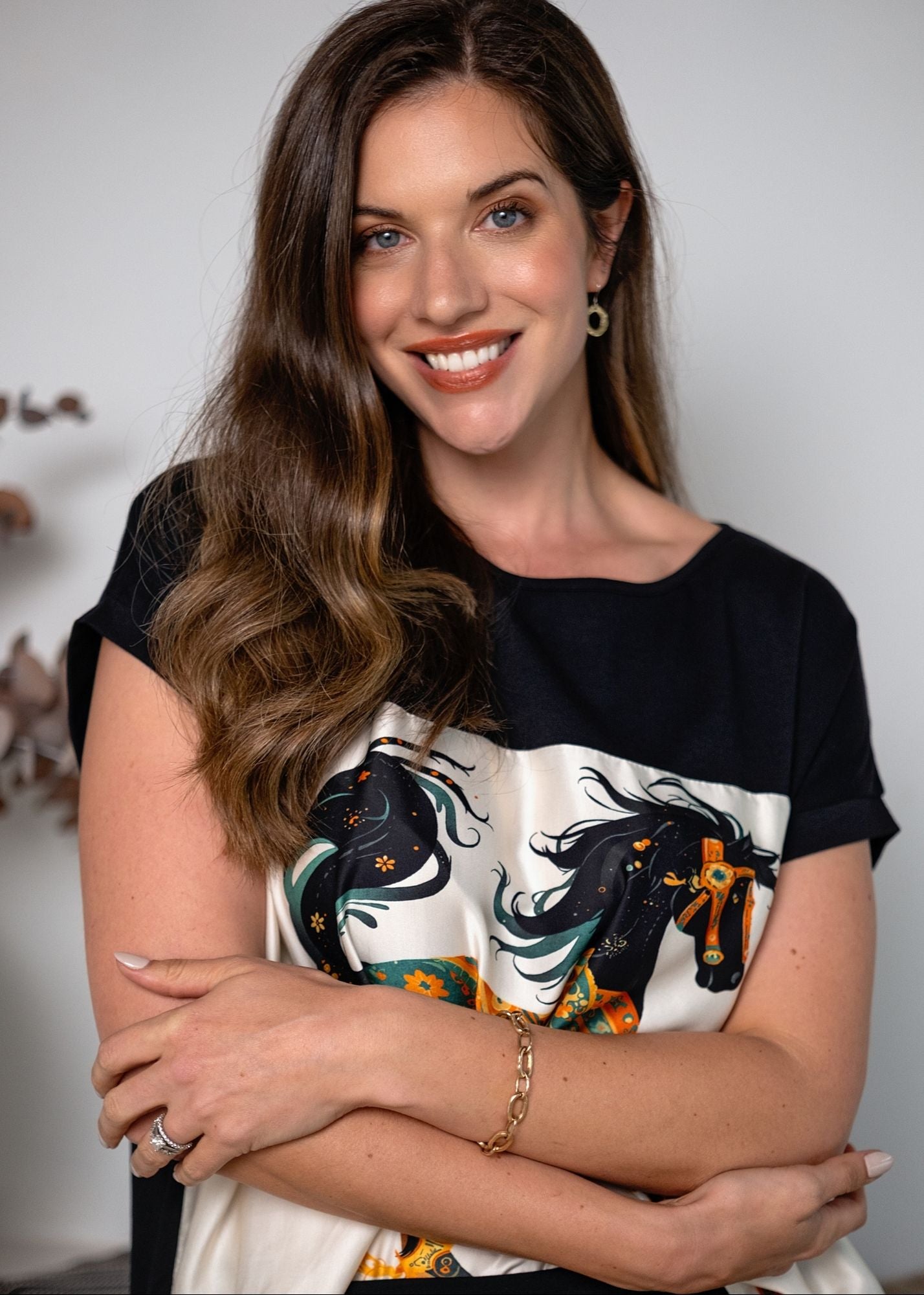 Lila Majestic Horse Print Shirt
